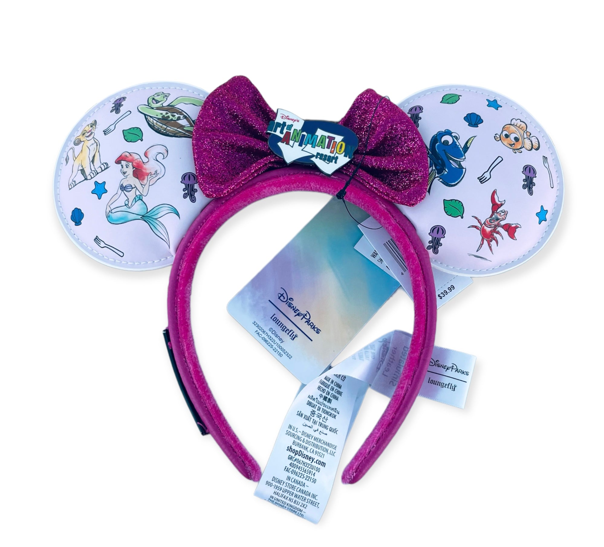 Disney Parks Loungefly Art of Animation Color Changing Ears Headband
