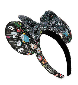 Disney Parks Loungefly Nightmare Before Christmas Minnie Mouse Ears Headband
