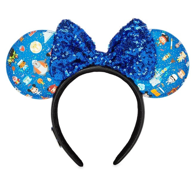Disney Parks Loungefly Dark Blue Park Attractions Minnie Ears Headband